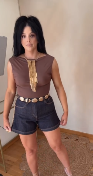 Pantalón corto denim oscuro