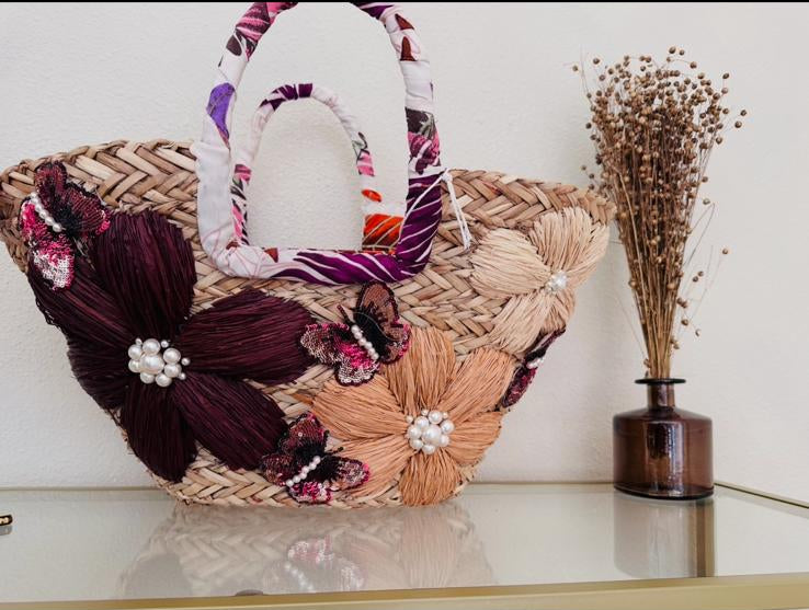 BOLSO RAFIA FLORES