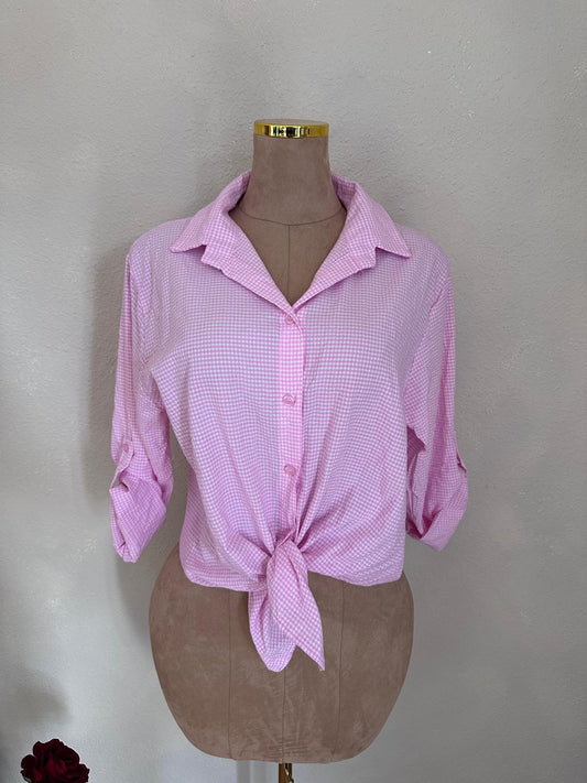 Camisa vichy rosa