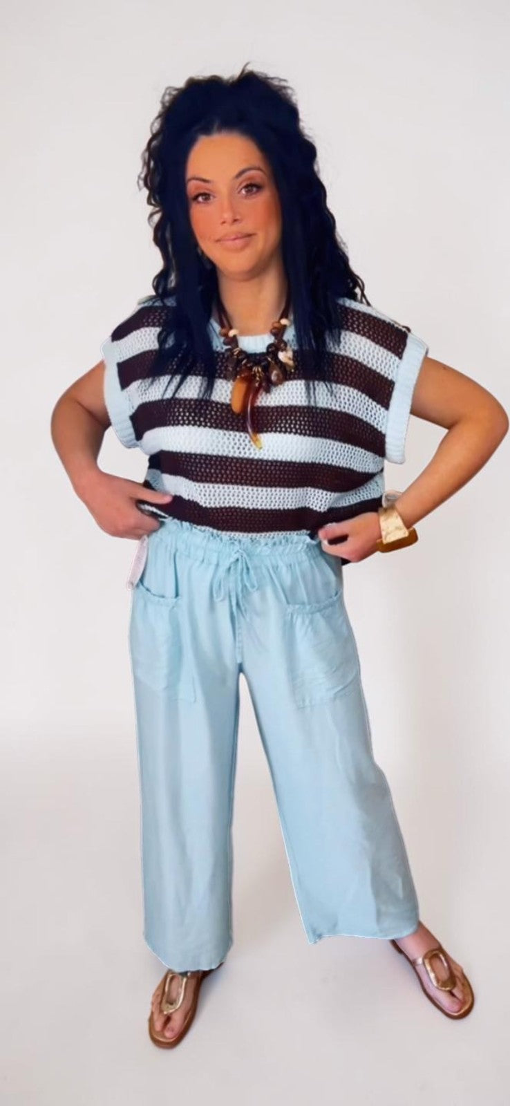 Pantalón Fluido Azul Celeste