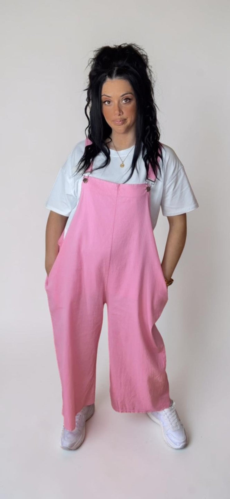 Peto Wide Leg Rosa Chicle — 100% Algodón