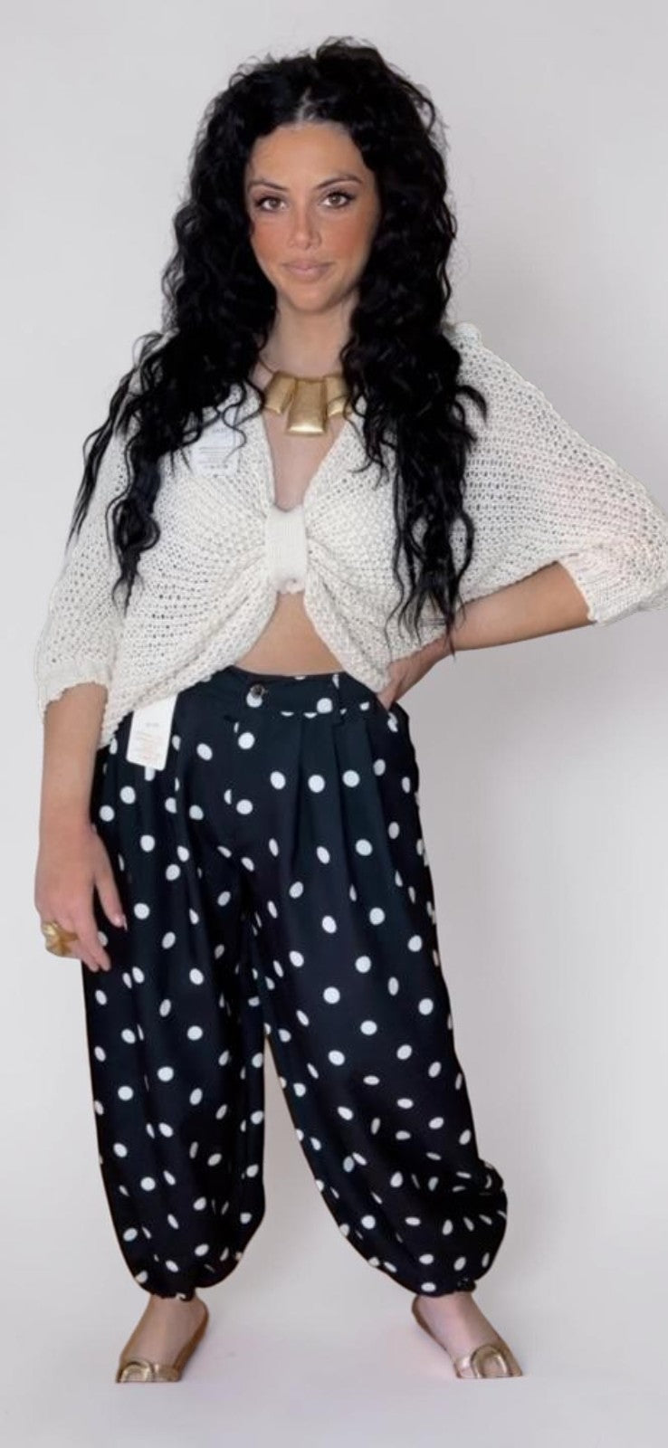 Pantalón Lunares Negro