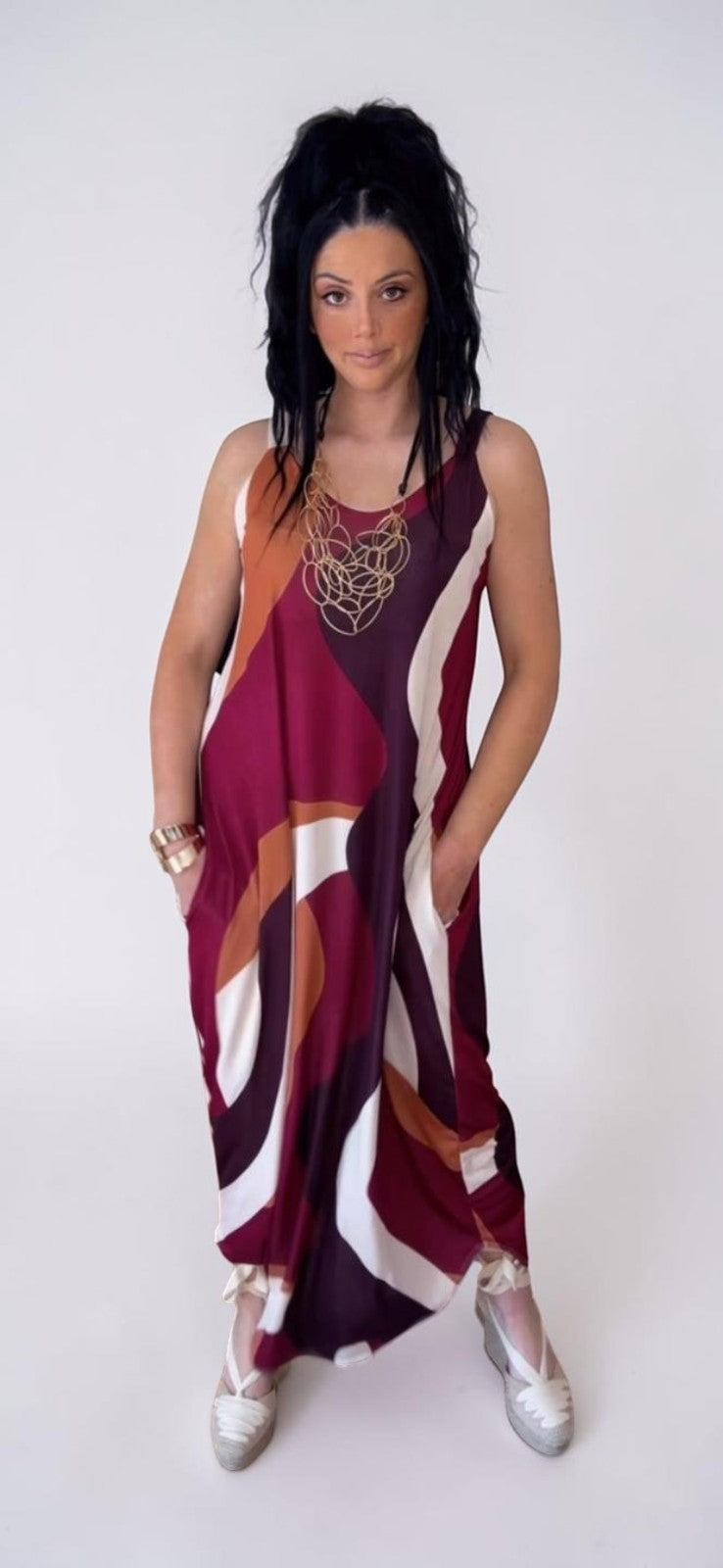 Vestido Mónaco granate